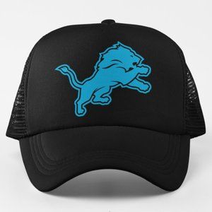 NEW Detroit Lions Monochrome Pop Logo Foam Trucker Mesh Snapback Hat BLACK